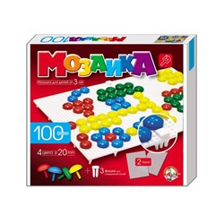 Пластмассовая мозаика для детей (100 элементов и 2 поля)