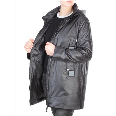22-303 BLACK Куртка демисезонная женская AKiDSEFRS (100 гр.синтепона) размер 54