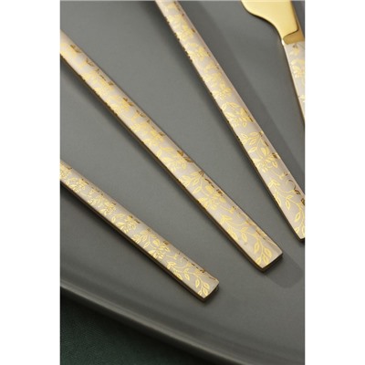Набор столовых приборов из нержавеющей стали Magistro «Сакура», 4 предмета, цвет золотой