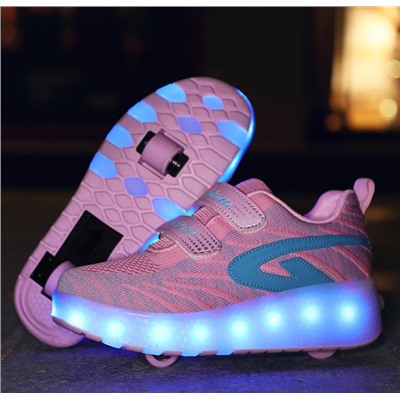 Роликовые кроссовки с LED подсветкой (два колеса) 198