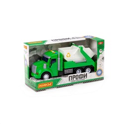 322797 Полесье "Профи", автомобиль-контейнеровоз инерционный (со светом и звуком) (зелёный) (в коробке)