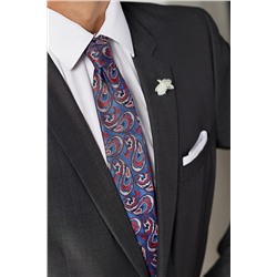 Галстук классический галстук мужской фактурный с принтом пейсли в деловом стиле "Власть денег" SIGNATURE #783968
