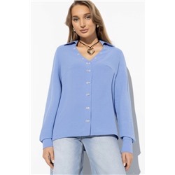 Блузка с длинным рукавом голубого цвета