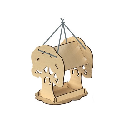 Сборная деревянная кормушка для птиц «Чудо дерево» (европодвес)