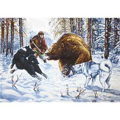 Охота на медведя - гобеленовая картина