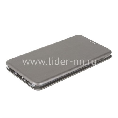 Чехол-книжка для Samsung Galaxy A21 Brauffen (горизонтальный флип) серебро (пакет)