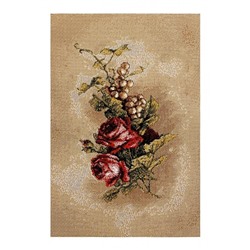 Бутоньерка красные розы- гобеленовая картина