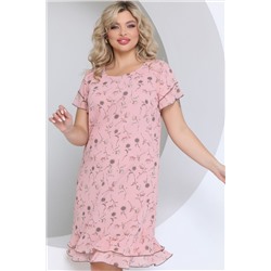 Розовое шифоновое платье с цветочным принтом