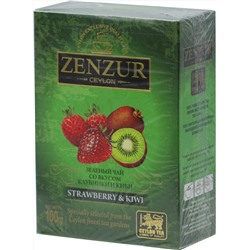 Zenzur. Зеленый чай с клубникой и киви 100 гр. карт.пачка