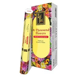 A THOUSAND FLOWERS Premium Incense Sticks, Zed Black (ТЫСЯЧА ЦВЕТОВ премиум благовония палочки, Зед Блэк), уп. 20 палочек.