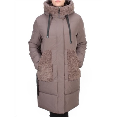 2197-2 BROWN Пальто зимнее женское OLAYEETE (200 гр. холлофайбера) размер 46