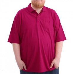 Рубашка-поло большого размера "Asia mix" (пике, бордовый)