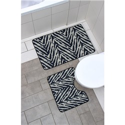 Набор ковриков для ванной и туалета Доляна «Зебра», 2 шт: 50×80 см, 50×40 см