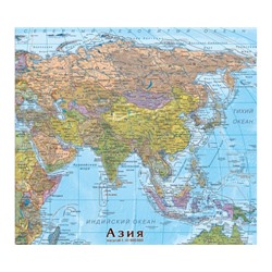 Карта-пазл Азии (фрагменты по странам) 33х30см.