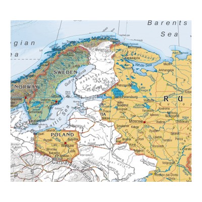 Карта-пазл раскраска Европы на английском языке (фрагменты по странам) 33х23см.