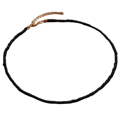 Чокер из бисера ЧЕРНЫЙ на застежке (длина 40-43 см.), 1 шт.