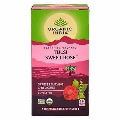 TULSI SWEET ROSE, Organic India (ТУЛСИ ЧАЙ СЛАДКАЯ РОЗА, антистресс и релакс, Органик Индия), 25 пакетиков.