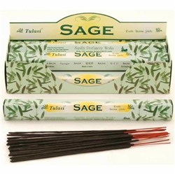 Tulasi SAGE Exotic Incense Sticks, Sarathi (Туласи благовония ШАЛФЕЙ, Саратхи), уп. 20 палочек.