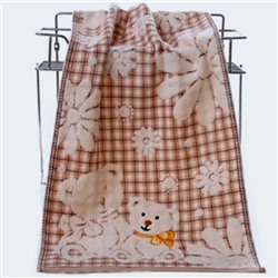 Махровое полотенце "Плюшевые мишки"- БЕЖЕВЫЙ 50*100 см. хлопок 100%