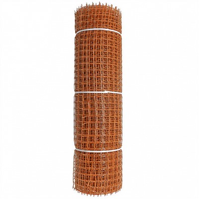 Сетка садовая пластиковая квадратная 33×33 мм, 1×20 м Строительная ПРОФИ оранжевая