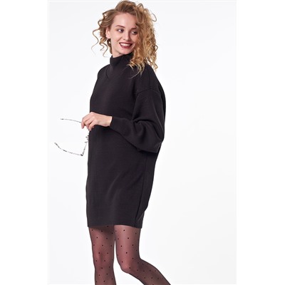 Платье-свитер короткое из шерсти черное