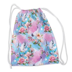 Сумка-рюкзак Журавли на цветах