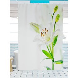 Фотоштора для ванной Красивые белые лилии