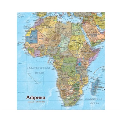 Карта-пазл Африки (фрагменты по странам) 33х30см.
