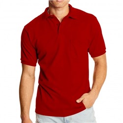 Рубашка-поло с карманом (Fayz-M), пике, красный