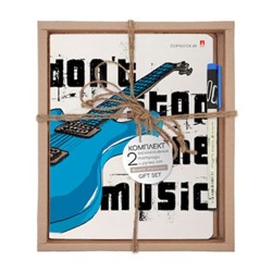 Набор подарочный "Музыка. Синяя гитара" (две тетради 48л клетка+ручка) 7-48-1133-2/3 Альт