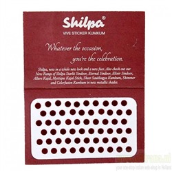 Vive Sticker Kumkum RED 7, Shilpa (Наклейки бинди КРАСНЫЕ, Шилпа), 1 подложка, 60 маленьких бинди.