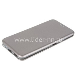 Чехол-книжка для Huawei Honor 20 Pro Brauffen (горизонтальный флип) серебро (пакет)