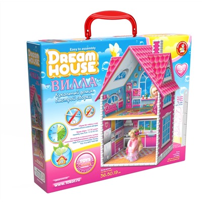 Кукольный двухэтажный домик быстрой сборки «Вилла» Серия Dream House