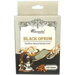 BLACK OPIUM Backflow Natural Masala Cone, Aromatika (ЧЁРНЫЙ ОПИУМ стелющийся дым, Ароматика), 10 конусов.