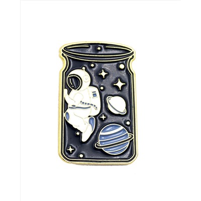Металлический значок "Астронавт в банке" Ш*В: 1.7*2.8 см