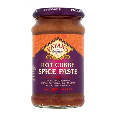 HOT CURRY SPICE PASTE, Patak's (Паста КАРРИ, Острая, Патакс), 283 г.