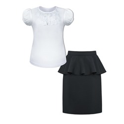 Школьный комплект с серой юбкой и белой блузкой 7872-78993