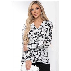 Чёрно-белая блузка с разрезами на рукавах