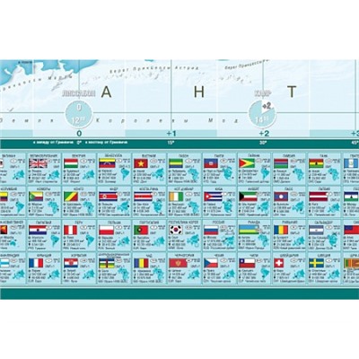 Настенная политическая карта мира (34 млн) 120х80см.