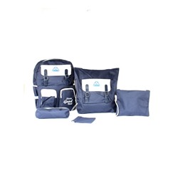 Комплект MF-9090  (рюкзак+2шт сумки+пенал+монетница)   1отд,  5внеш+3внут/карм,  синий 256494