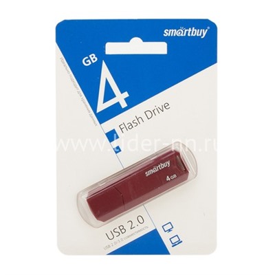 USB Flash 4GB SmartBuy CLUE бордовый 2.0