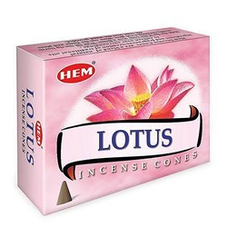 Hem Incense CONES LOTUS (Благовония конусы ЛОТОС, Хем), уп. 10 конусов.