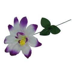 Цветок искусственный Гибискус 42см белый+фиолетовый YL-12-1  (вып.по 10шт.)