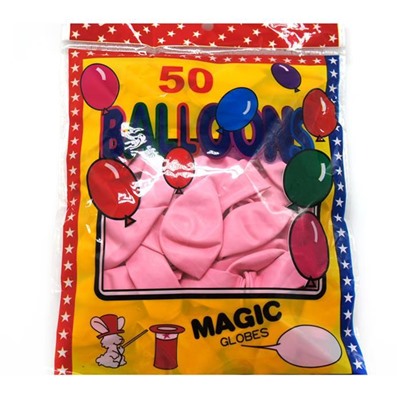 Шарики надувные  50шт Цветной пастельный Розовый (пакет)