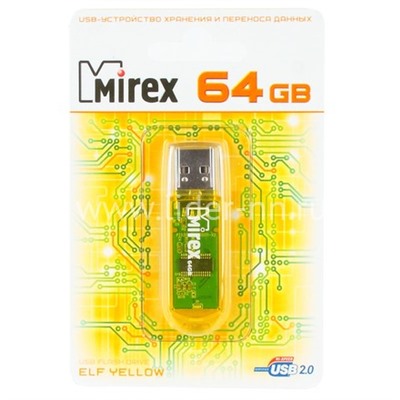 USB Flash  64GB Mirex ELF YELLOW