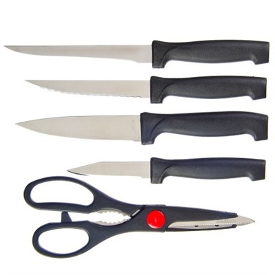 Набор ножей 5 предметов на деревянной подставке