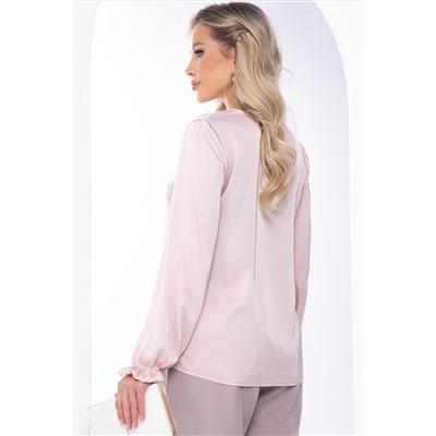 Шёлковая блузка с поясом в розовом цвете