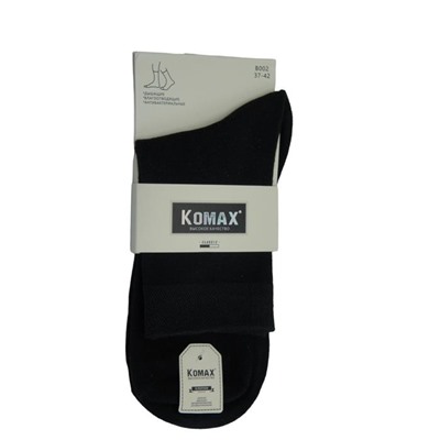 Носки  Жен.   Р-р 37-42 KOMAX (88% хлопок,10% полиам.,2% лайкра) Черные B002-6B