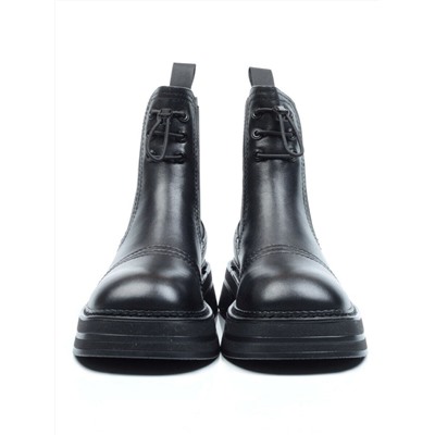 CXR129-2P BLACK Ботинки демисезонные женские (натуральная кожа, байка) размер