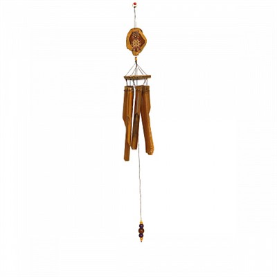 Музыка ветра СОВА - 5 палочек (дерево и бамбук, высота с ниткой 80 см., диаметр 9-11 см.), с острова Бали, 1 шт.